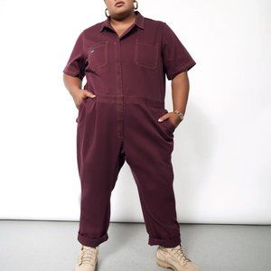 NWT WILDFANG The Essential Denim Coverall Merlot 2X Plus Size